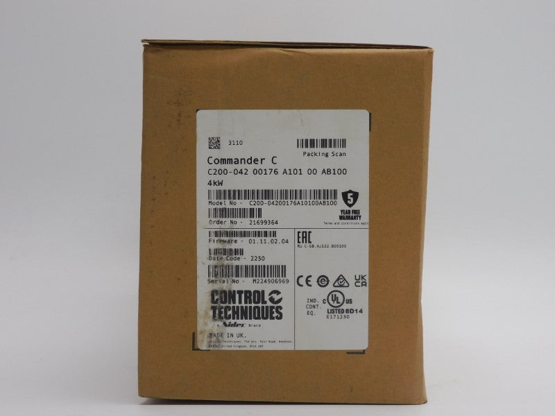 CONTROL TECHNIQUES C200-04200176A10100AB100 F/W 01.11.02.04 0-240V 21.3A NSMP