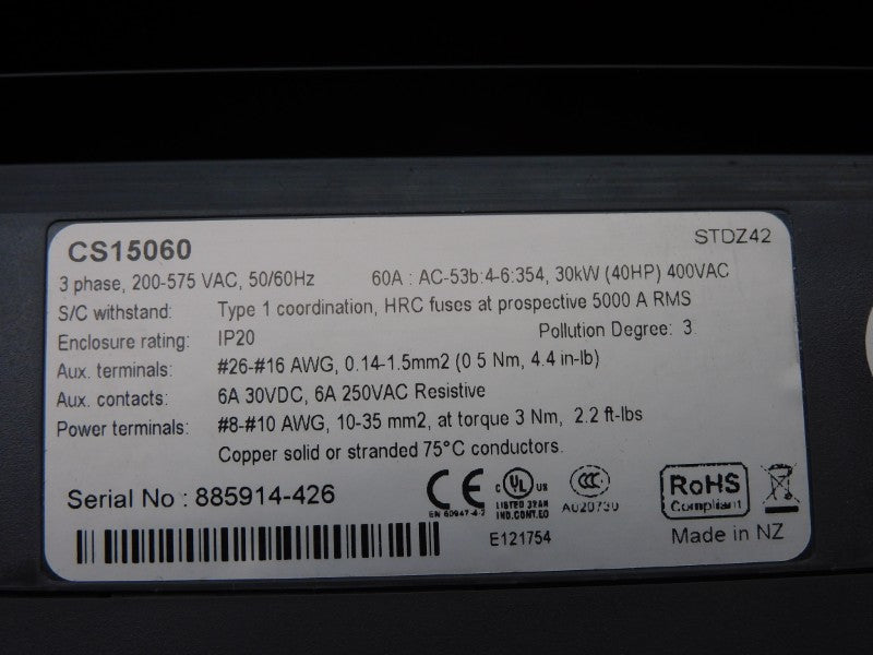 CONTROL TECHNIQUES CS15060 30600000051410 F/W 14 400VAC 60A NSMP