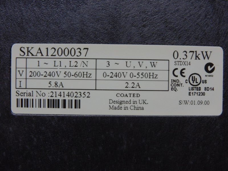 CONTROL TECHNIQUES SKA1200037 11300005101001 F/W 01.09.00 0-240V 5.8A NSMP