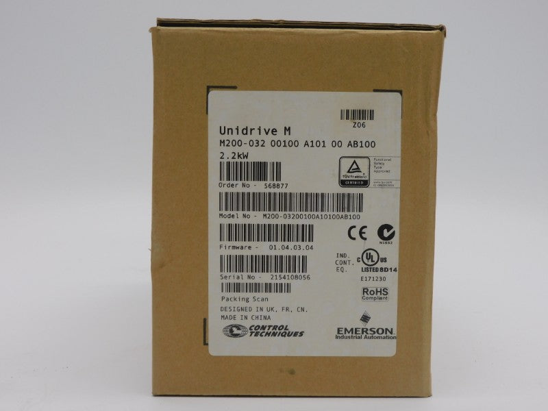 CONTROL TECHNIQUES M200-03200100A10100AB100 F/W 01.04.03.04 0-240V 21A NSMP