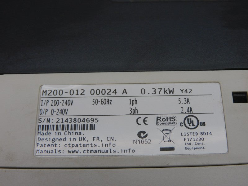 CONTROL TECHNIQUES M200-01200024A 0-240V 5.3A (NO COVER) UNMP