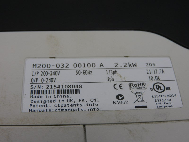 CONTROL TECHNIQUES M200-03200100A 0-240V 21A UNMP