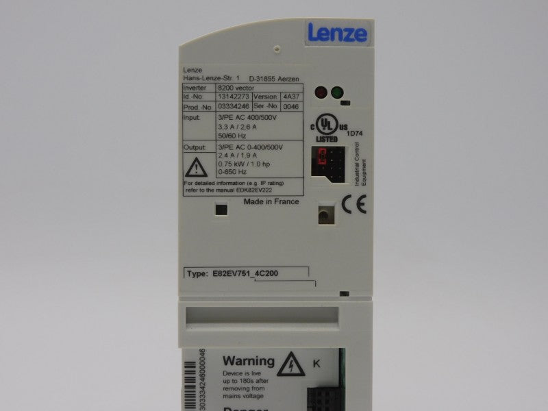 LENZE E82EV751K4C200 400/500V 3.3/2.6A NSMP