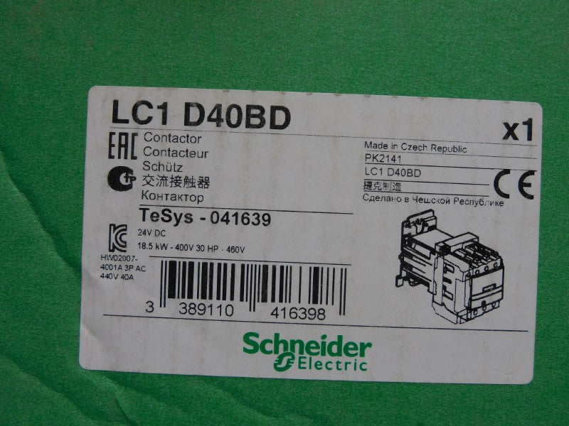 SCHNEIDER ELECTRIC LC1D40BD 24VDC 60A NSMP