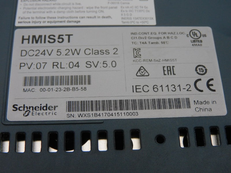 SCHNEIDER ELECTRIC HMIS5T VER. 5.0 24VDC UNMP