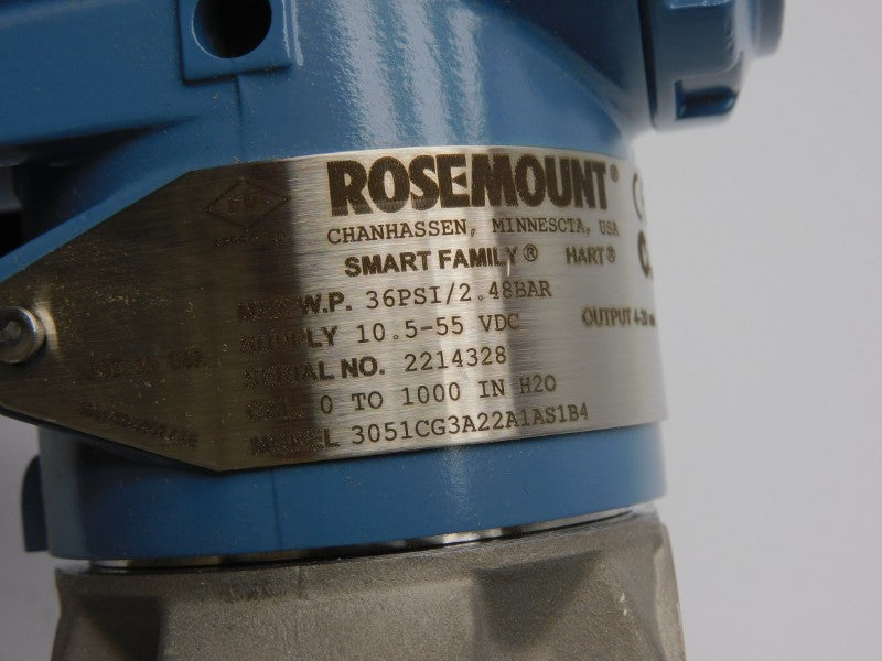 ROSEMOUNT 3051CG3A22A1AS1B4 10.5-55VDC 36PSI NSMP