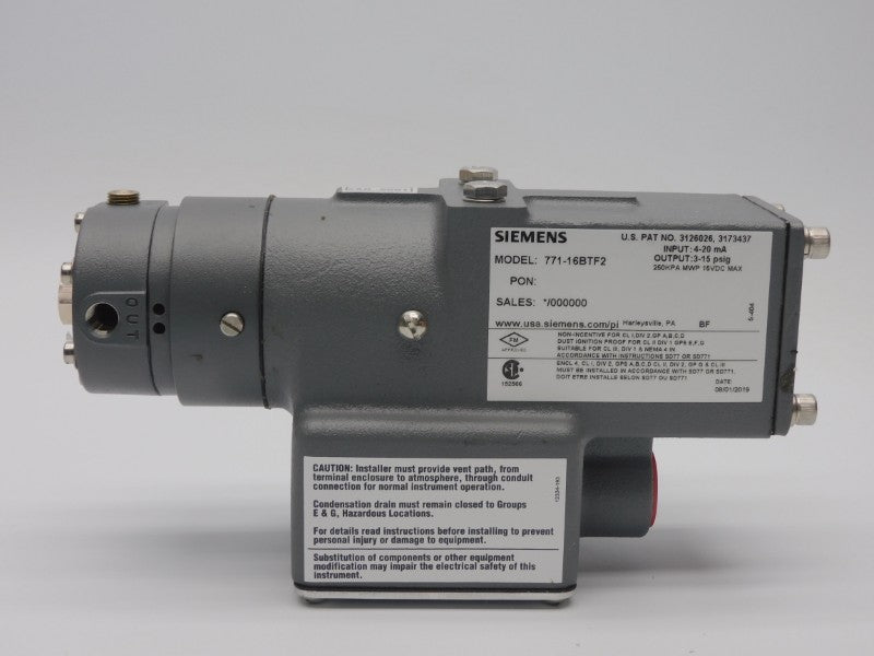 SIEMENS 771-16BTF2 15VDC 3-15PSI NSMP