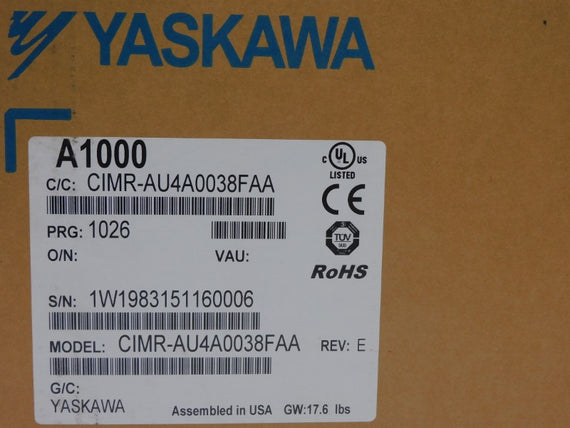 YASKAWA CIMR-AU4A0038FAA REV. E NSFS