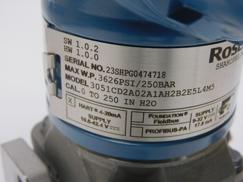 ROSEMOUNT 3051CD2A02A1AH2B2E5L4M5 10.5-42.4V 3626PSI NSMP