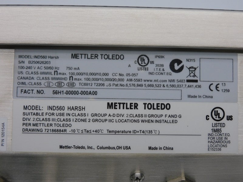 METTLER TOLEDO IND560 HARSH 100-240VAC NSMP
