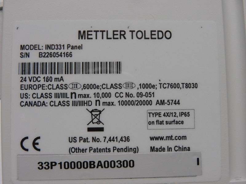 METTLER TOLEDO IND331 FTP97293 24VDC NSMP