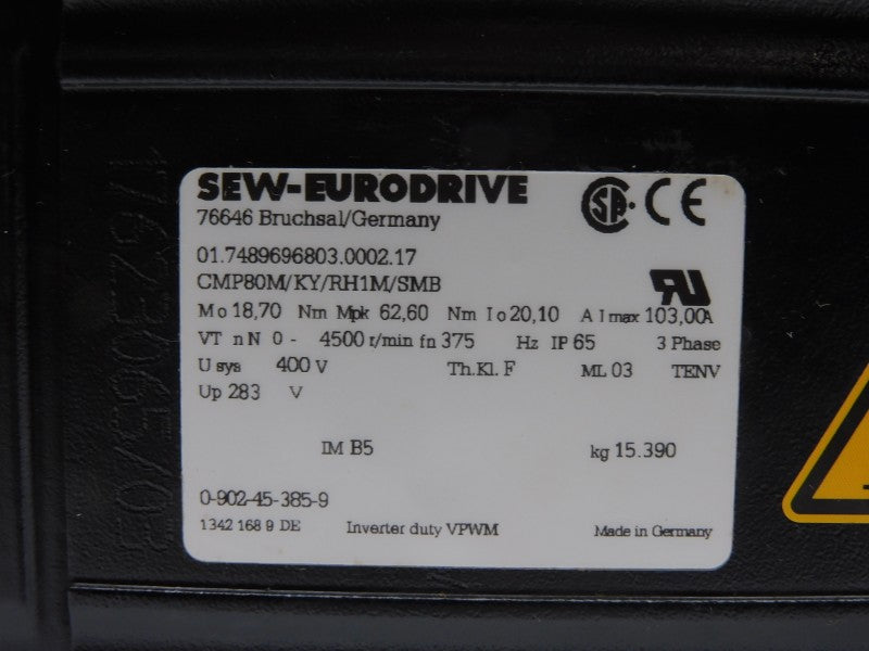 SEW-EURODRIVE CMP80M/KY/RH1M/SMB 400V 103.00A NSNP