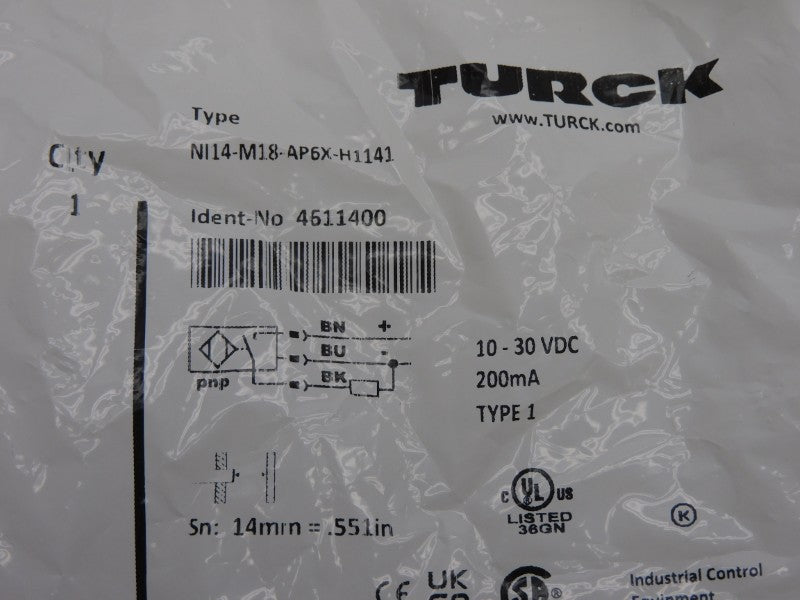 TURCK NI14-M18-AP6X-H1141 4611400 10-30VDC NSMP