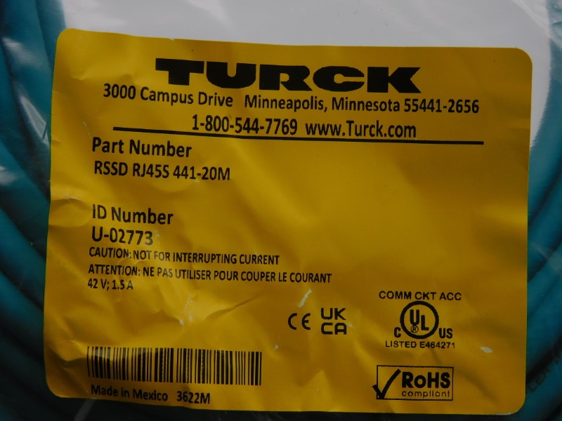 TURCK RSSDRJ45S441-20M U-02773 42V 1.5A NSMP