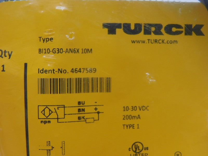 TURCK BI10-G30-AN6X-10M 4647589 10-30VDC NSMP