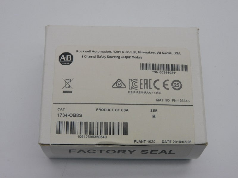 ALLEN BRADLEY 1734-OB8S SER. B DATE: 2018 NSFS