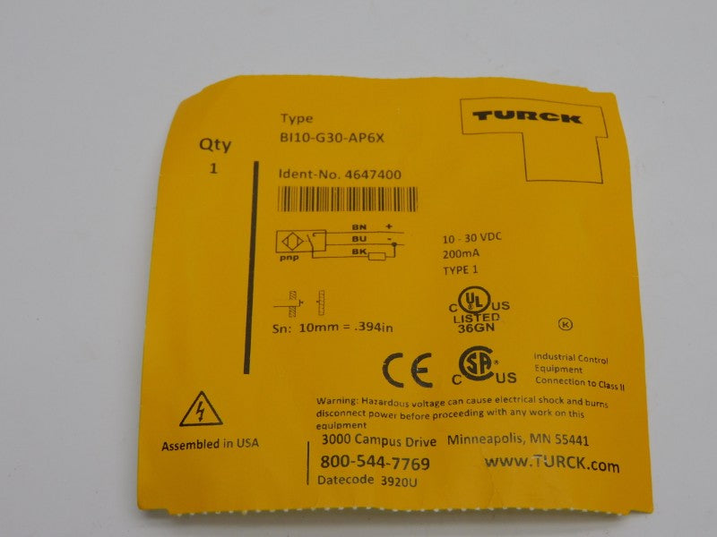 TURCK BI10-G30-AP6X 4647400 10-30VDC NSNP