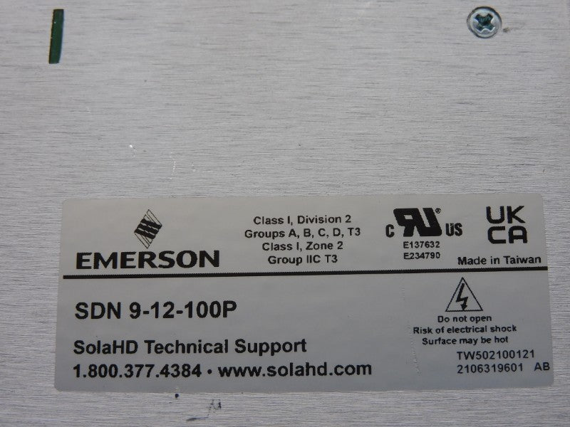 EMERSON SDN9-12-100P 115/230VAC 9A NSMP