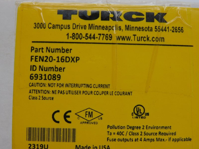 TURCK FEN20-16DXP 6931089 F/W 3.8 18-30VDC 8A NSMP