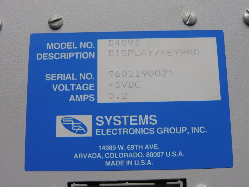 SYSTEMS ELECTRONICS D4591 5VDC 0.2A UNMP