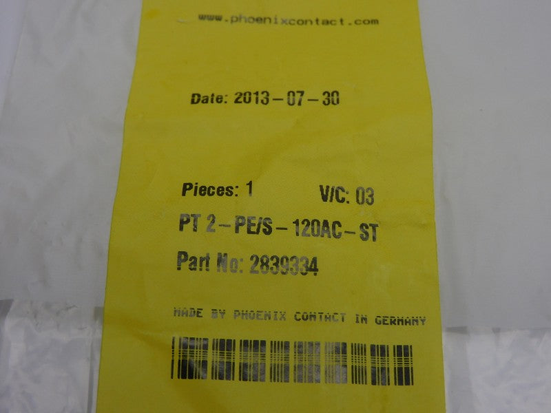 PHOENIX CONTACT PT2-PE/S120AC-ST 2839334 150VAC 26A NSMP