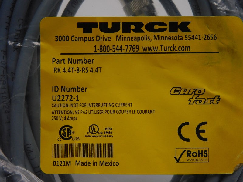 TURCK RK4.4T-8-RS4.4T U2272-1 250V 4A NSMP