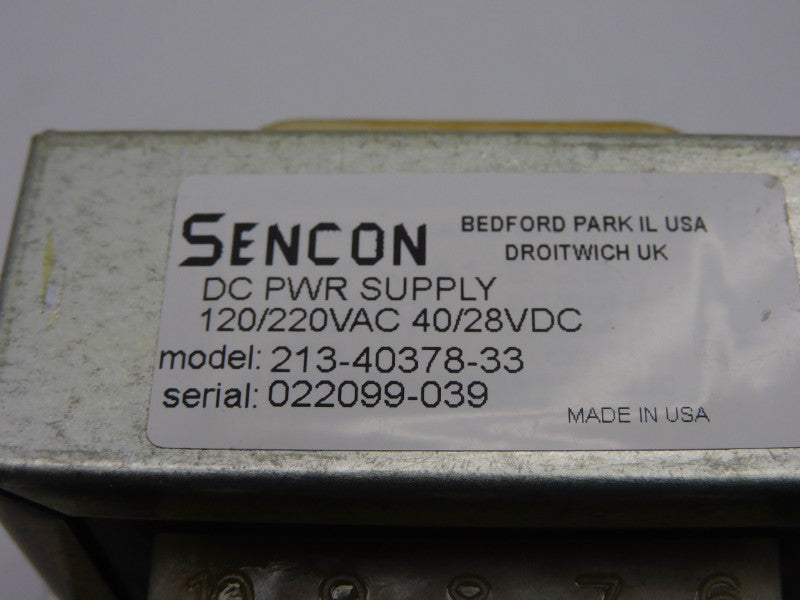 SENCON 213-40378-33 120/220VAC UNMP