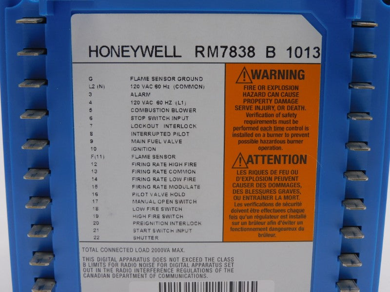 HONEYWELL RM7838B1013 120VAC UNMP