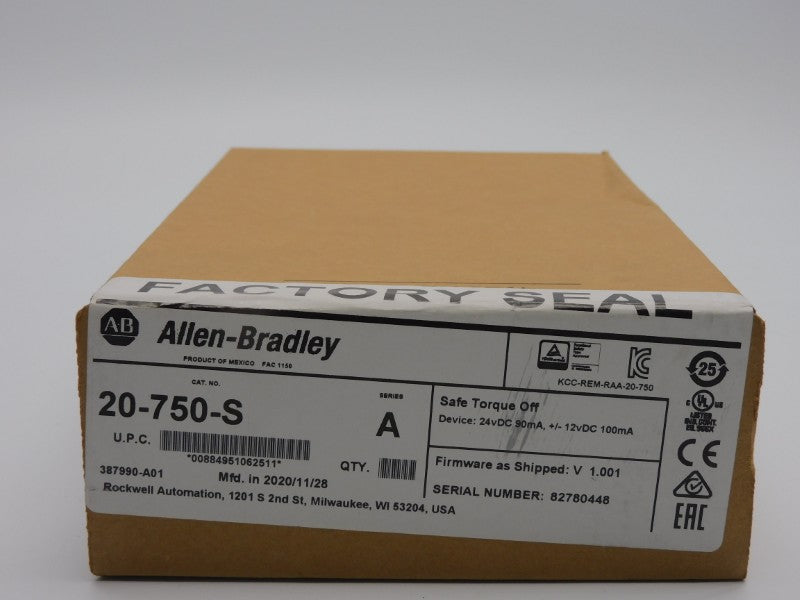 ALLEN BRADLEY 20-750-S SER. A F/W V1.001 24VDC DATE: 2020 NSFS