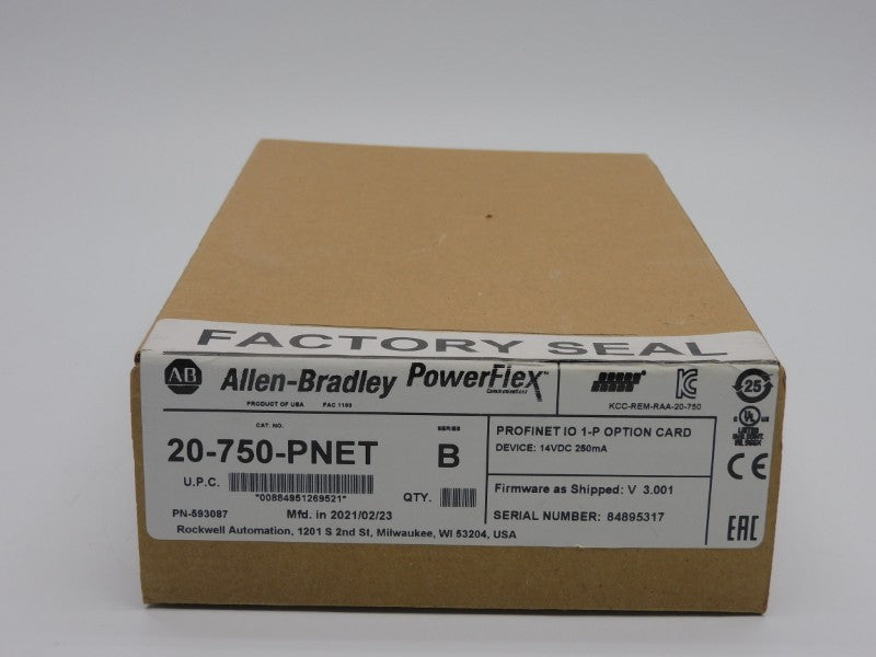 ALLEN BRADLEY 20-750-PNET SER. B F/W V3.001 14VDC DATE: 2021 NSFS
