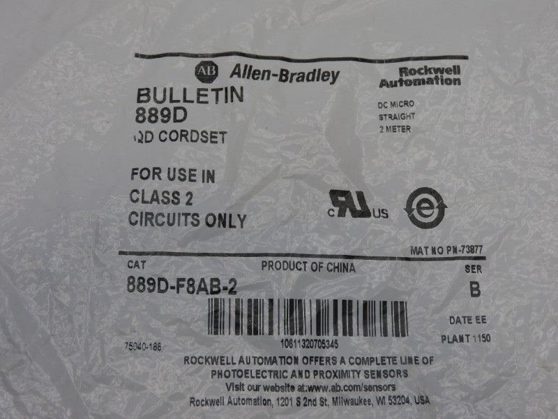 ALLEN BRADLEY 889D-F8AB-2 SER. B 30VAC/DC 2.0A NSMP