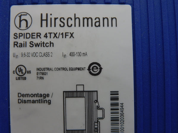 HIRSCHMANN SPIDER4TX/1FX 9.6-32VDC NSNP