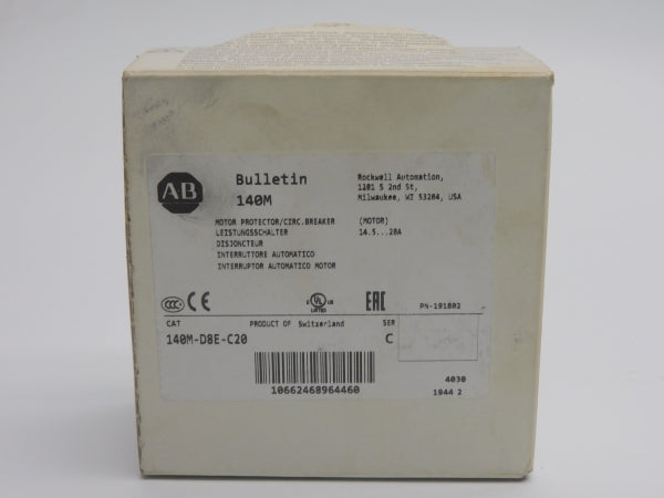 ALLEN BRADLEY 140M-D8E-C20 SER. C 690V 14.5-20A NSMP