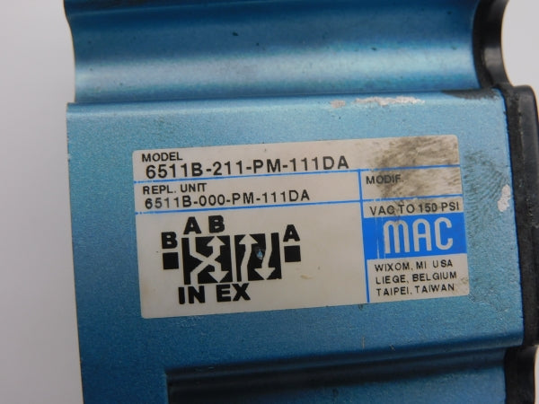 MAC 6511B-211-PM-111DA 110/120V 150PSI (AS PICTURED) UNMP