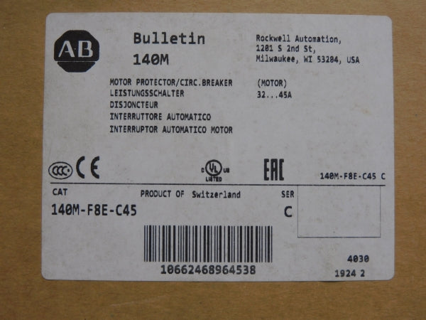 ALLEN BRADLEY 140M-F8E-C45 SER. C 690V 32-45A (BR/WH) NSMP