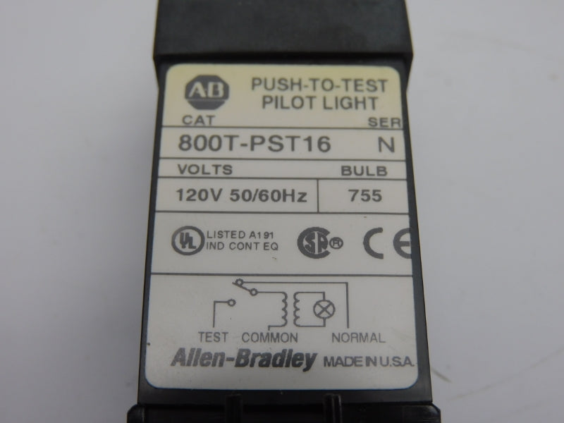 ALLEN BRADLEY 800T-PST16 SER. N 120V (NO BULB) NSNP