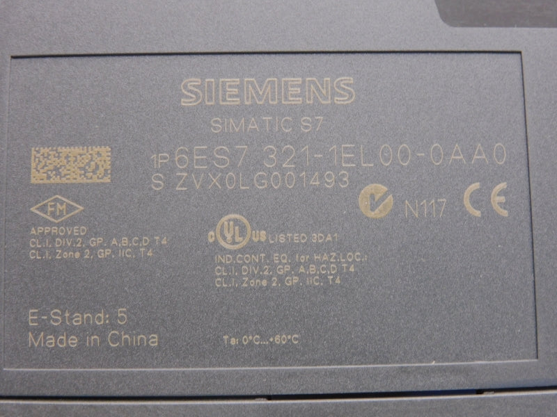 SIEMENS 6ES7321-1EL00-0AA0 120VAC UNMP