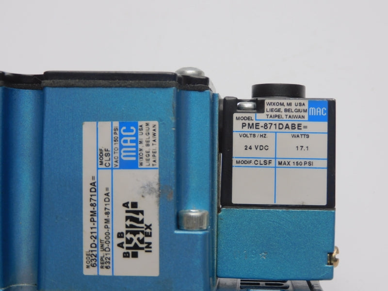 MAC 6321D-211-PM-871DA= 24VDC 150PSI UNMP