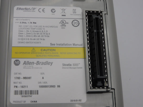 ALLEN BRADLEY 1783-MX08T SER. A VER. 06 3.3VDC 1.7A NSNP