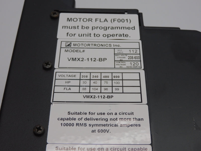 MOTORTRONICS VMX2-112-BP 208-600VAC 112A UNMP