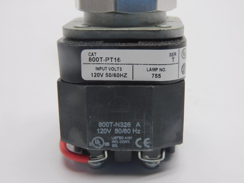 ALLEN BRADLEY 800T-PT16 SER. T 120V (NO BULB) (WH) NSMP