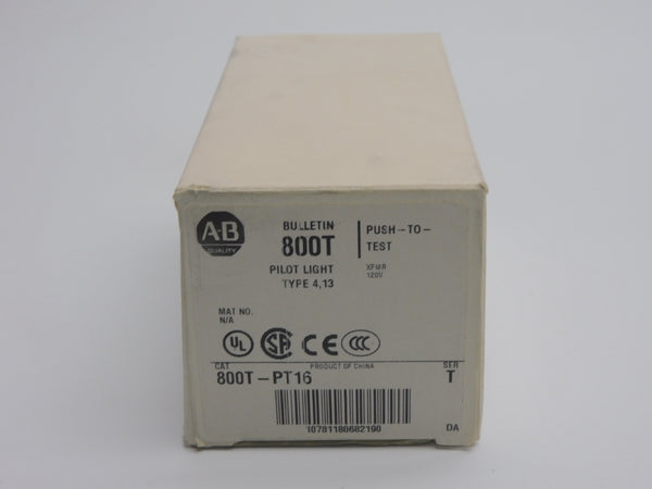 ALLEN BRADLEY 800T-PT16 SER. T 120V (NO BULB) (WH) NSMP