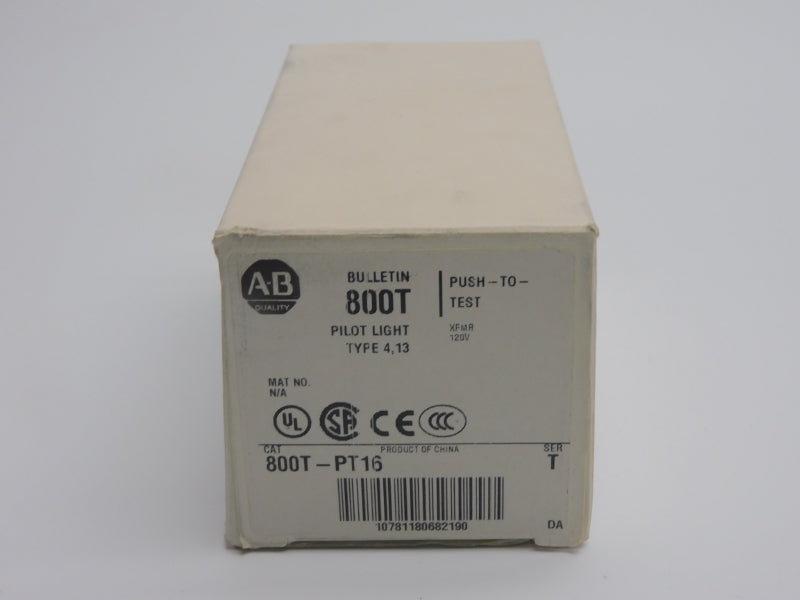 ALLEN BRADLEY 800T-PT16 SER. T 120V (NO BULB) (WH) NSMP