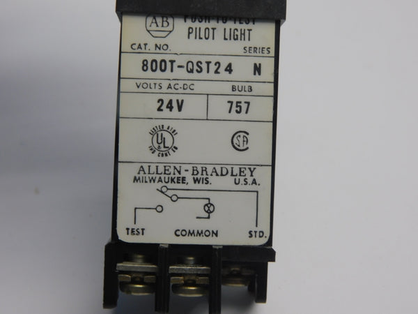 ALLEN BRADLEY 800T-QST24R SER. N 24V (BK/YL) NSMP