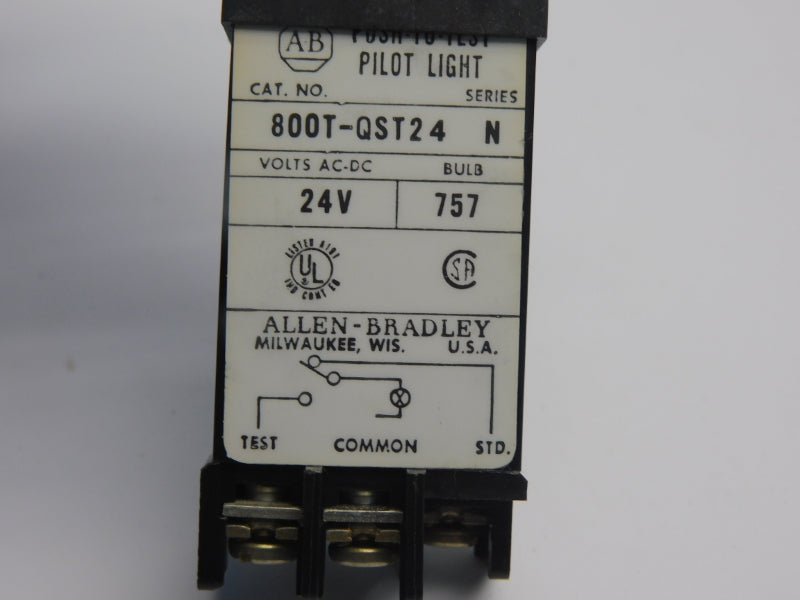 ALLEN BRADLEY 800T-QST24R SER. N 24V (BK/YL) NSMP