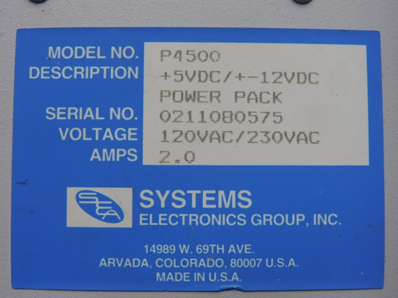 SEA P4500 120VAC/230VAC 2.0A (AS IS) UNMP