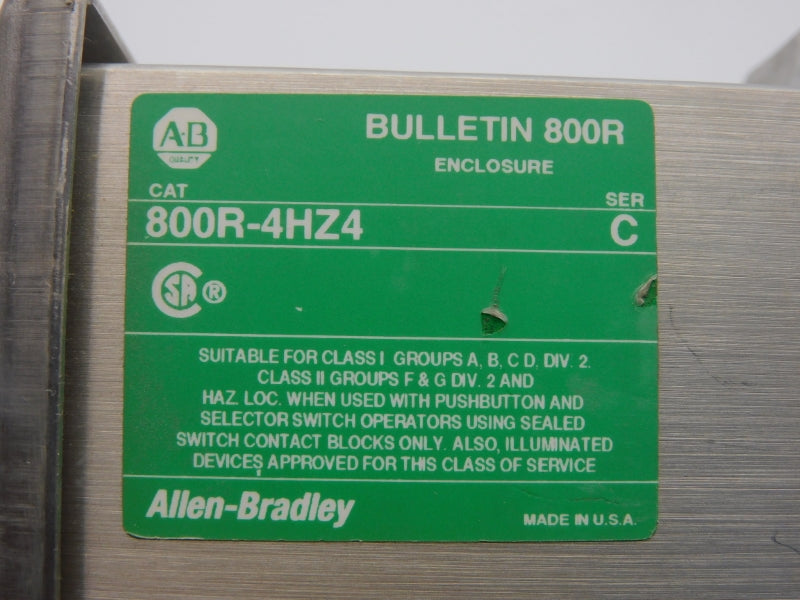 ALLEN BRADLEY 800R-4HZ4 SER. C (AS IS) UNMP