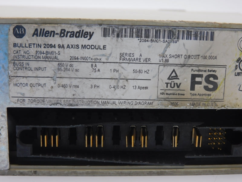 ALLEN BRADLEY 2094-BM01-S SER. A F/W V1.89 650VDC 8A (AS PICTURED) UNMP