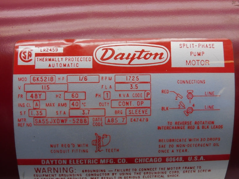 DAYTON 6K521B 115V UNMP