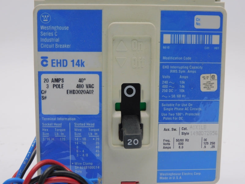 WESTINGHOUSE EHD3020A02 SER. C 480VAC 20A NSMP